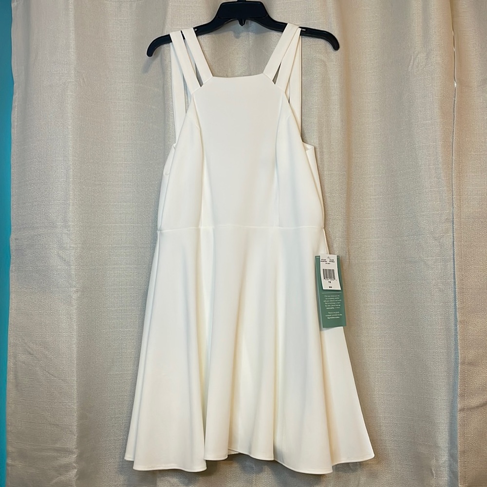 White Strappy Knee Length Dress